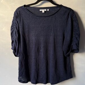 Chico's 100% Linen Short Sleeve Top